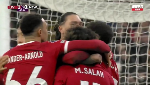 Mohamed Salah marcó el 1-0 del Liverpool sobre Newcastle. (Video: ESPN)