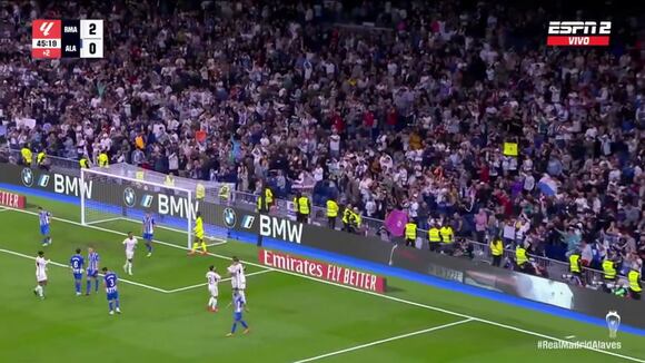Gol de Federico Valverde en el 3-0 del Real Madrid vs. Alavés. (Video: ESPN)
