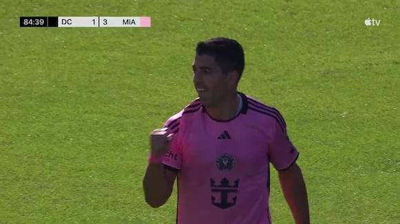 Gol de Luis Suárez para el 3-1 de Inter Miami vs. DC United. (Video: Apple TV)