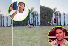 Jefferson Farfán se divierte bajo el arco tras lanzar mensaje a Paco Bazán