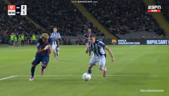 Gol de Robert Lewandowski tras jugadón de Lamine Yamal. (Video: ESPN)