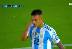 Tras revisión del VAR: gol de Lautaro Martínez para el 1-0 de Argentina contra Paraguay