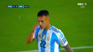 Tras revisión del VAR: gol de Lautaro Martínez para el 1-0 de Argentina contra Paraguay