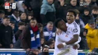 Combinación brasileña: gol de Rodrygo para el 2-1 de Real Madrid vs. Alavés