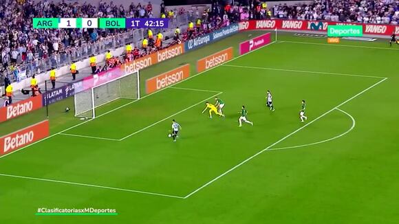 Asistencia de Lionel Messi para el 2-0 de Argentina vs Bolivia. (Video: Movistar Deportes)