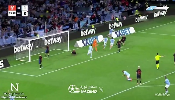 Hugo Álvarez marcó el 2-2 de Celta vs. Barcelona. (Video: @AZiiHD)