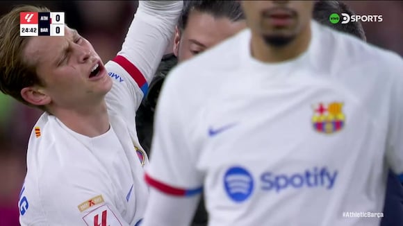 Lesión de Frenkie de Jong en el Barcelona vs. Athletic Club por LaLiga. (Vídeo: DSports).