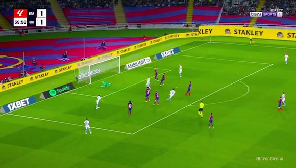 Gol de Miguel Gutierrez para el 2-1 de Girona vs. Barcelona. (Video: BEIN)