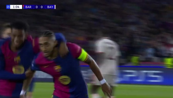 Gol de Raphinha para el 1-0 de Barcelona por la Champions League. (Vídeo: ESPN).