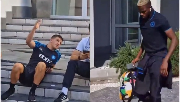 Osimhen negó el saludo a sus compañeros del Napoli. (Video: Twitter)