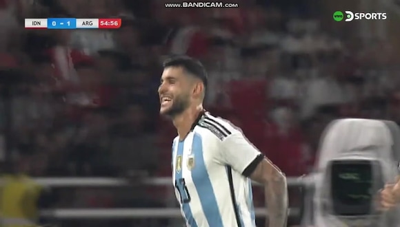 Gol de Cristian Romero para el 2-0 de Argentina sobre Indonesia. (Video: DSports)