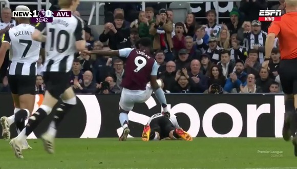 Jhon Durán fue expulsado en el Aston Villa vs. Newcastle. (Video: ESPN).