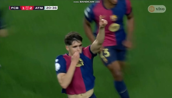 Pau Cubarsí marcó el 2-2 del Barcelona sobre el Atlético de Madrid. (Video: América TV)