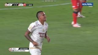 ¡Con la nuca! Golazo de Álex Valera para el 1-0 de Universitario vs. Sport Huancayo