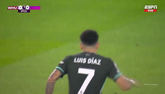 Luis Díaz marcó el 1-0 en el Liverpool vs West Ham por la Premier League. (Video: ESPN).