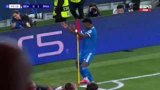 ¡Un bombazo! Gol de Vinícius Júnior para el 1-0 de Real Madrid vs. Benfica por Champions League