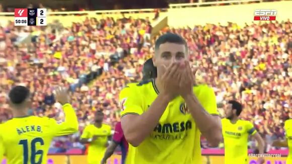 Santiago Comesaña puso el empate 2-2 en el Barcelona vs Villarreal. (Video: ESPN)