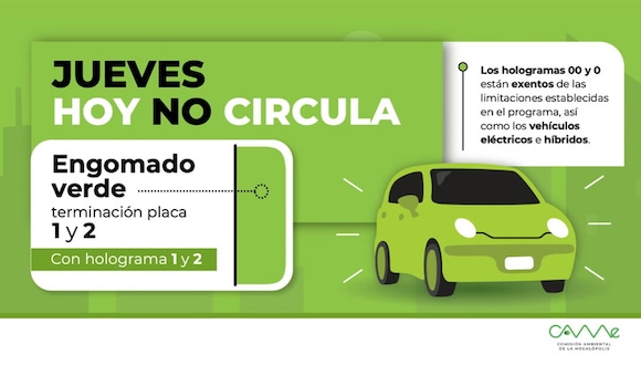 Hoy No Circula del jueves (Video: @SEDEMA_CDMX).