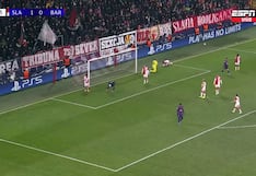 Lo mete en partido: Fermín López anota doblete y manda al Barcelona 2-2 al descanso ante Slavia Praga