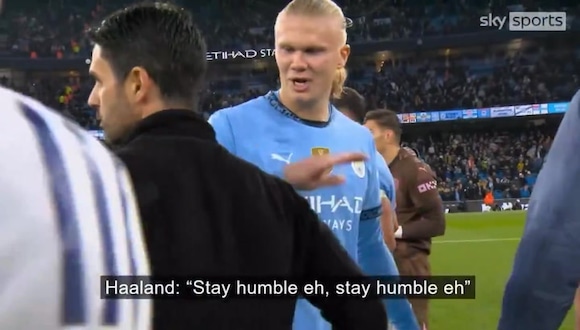 Erling Haaland y Mikel Arteta tuvieron un roce tras finalizar el partido entre Manchester City vs Arsenal. (Vídeo: SkySports).