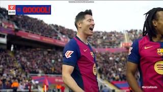 ¡Apareció Lamine Yamal! Gol de Robert Lewandowski para el 1-0 del Barcelona vs. Alavés