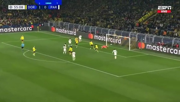Zaire-Emery para el 1-1 de PSG vs. Dortmund. (Video: ESPN)