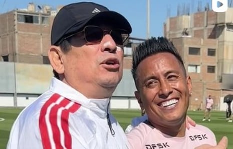 Christian Cueva de paseo en la Videna: el encuentro con Agustín Lozano y el guiño a Mano Menezes