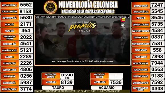 Lotería de Bogotá del 17 de agosto