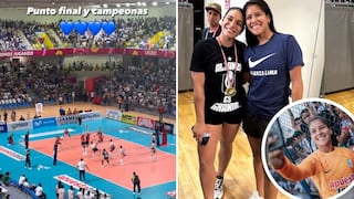 Arquera de Alianza Lima festeja título de vóley femenino como una hincha