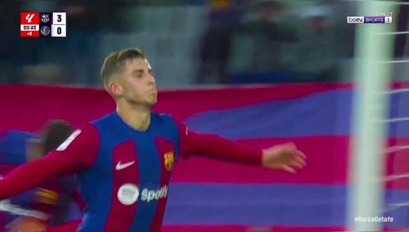 Gol de Fermín López para el 4-0 de Barcelona vs. Getafe. (Video: BeinSport)