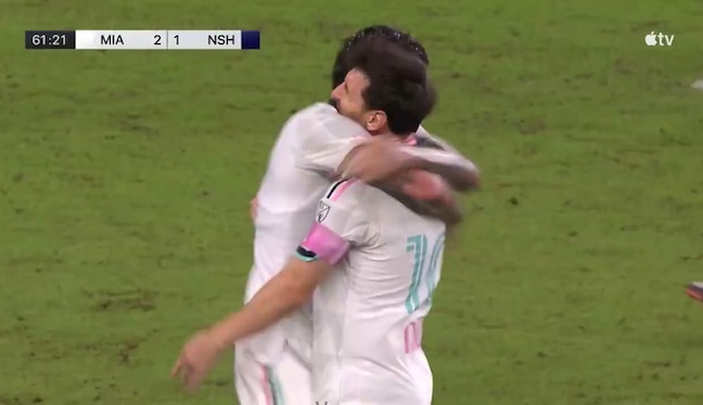 Gol de Messi tras genial asistencia de De Paul para otro gol de Inter Miami