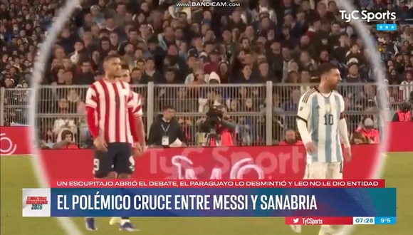 Una cámara de TyC Sports mostró otro ángulo del cruce entre Sanabria y Messi. (Video: TyC Sports)