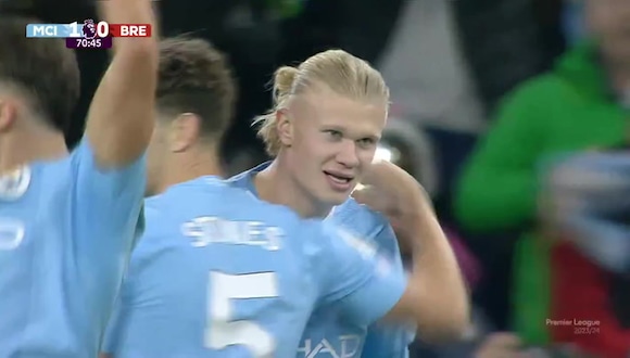 Gol de Erling Haaland en Manchester City vs. Brentford. (Video: ESPN)