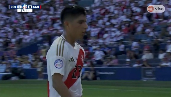 Piero Quispe cerca del gol en Perú vs. Canadá. (Video: América TV)