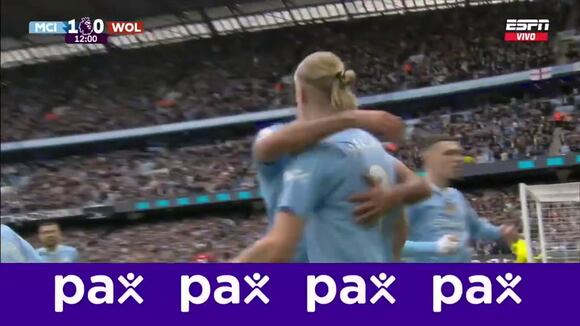 Primer gol de Haaland para el 1-0 del Manchester City vs. Wolves. (Video: ESPN)