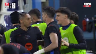 ¡Nació de un centro de Raphinha! Autogol de Sáenz para el 1-0 del Barcelona vs. Leganés