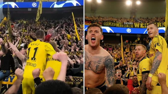 Marco Reus y su euforia con la hinchada del Borussia