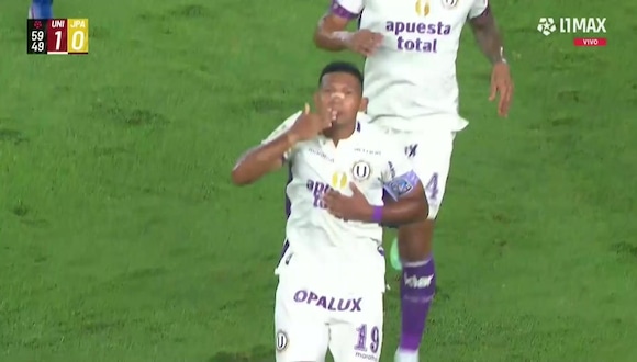 Edison Flores celebra su golazo de tiro libre para el 1-0 de Universitario ante Juan Pablo II. (VIDEO: L1 Max)