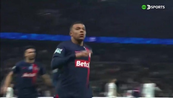 Kylian Mbappé anota el 1-0 del PSG vs. Niza por la Copa Francia. (Vídeo: DSports).