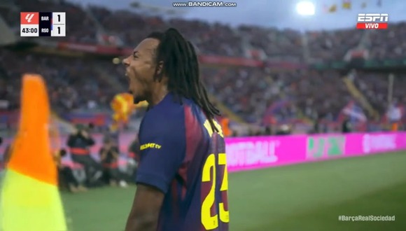 Gol Jules Koundé para el 1-1 del Barcelona vs. Real Sociedad. (Video: ESPN)