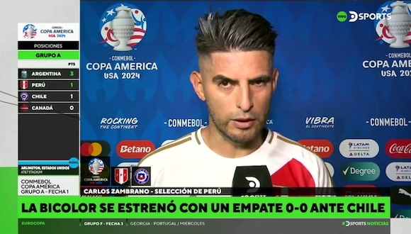 Carlos Zambrano habló tras el Perú vs. Chile. (Video: DSPORTS)