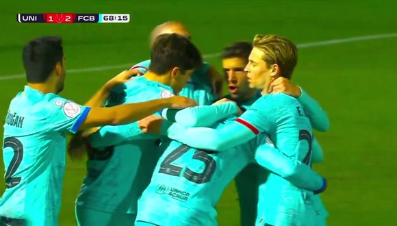 Gol de Koudé para el 2-1 del Barcelona vs. Unionistas. (Vídeo: X).