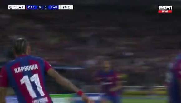 Gol de Raphinha para el 1-0 de Barcelona vs. PSG. (Video: ESPN)