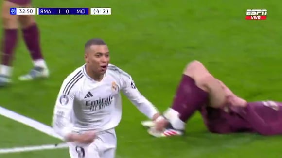 Doblete de Kylian Mbappé para el 2-0 del Real Madrid vs. Manchester City por la Champions League (Video: @SC_ESPN)