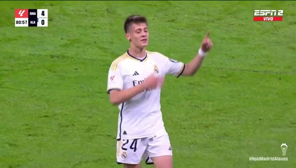 Gol de Arda Güler en el 5-0 del Real Madrid vs. Alavés. (Video: ESPN)