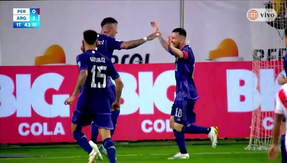 Lionel Messi anotó doblete para el 2-0 de Argentina vs. Perú. (Video: Movistar Deportes)