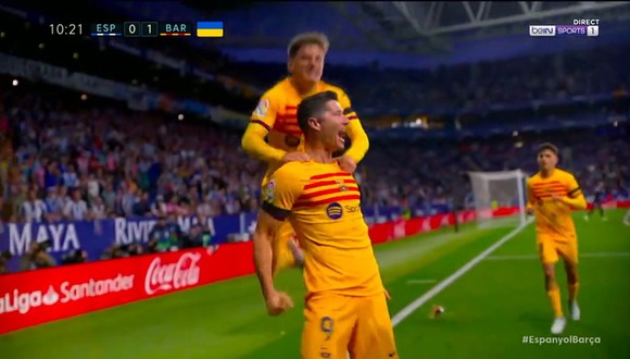 Lewandowski anotó el 1-0 en el Barcelona vs. Espanyol por LaLiga Santander. (Video: Bein Sports)
