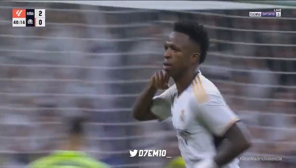 Golde Vinícius Júnior para el 3-0 de Real Madrid vs. Valencia. (Video: BeinSports)