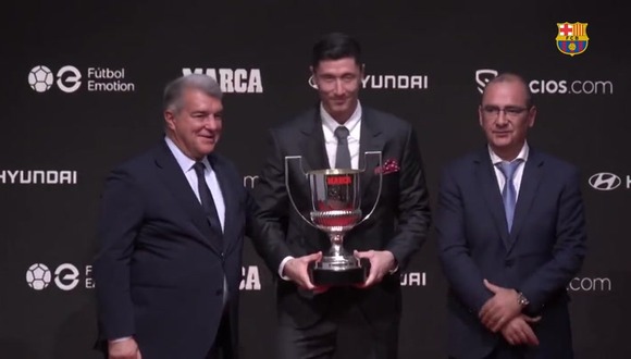 Lewandowski recibió el premio Pichichi de la temporada 2022-23. (Video: FC Barcelona)
