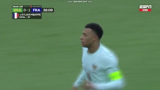¡Definición de crack! Golazo de Kylian Mbappé para el 1-0 de Francia vs. Brasil
